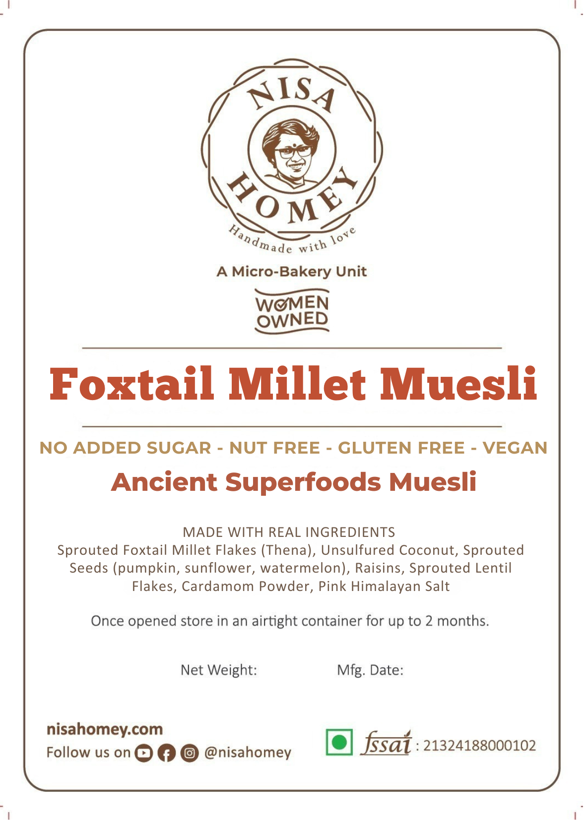 Foxtail Millet Muesli – No Added Sugar - Diabetic & PCOS Friendly - Thena Muesli
