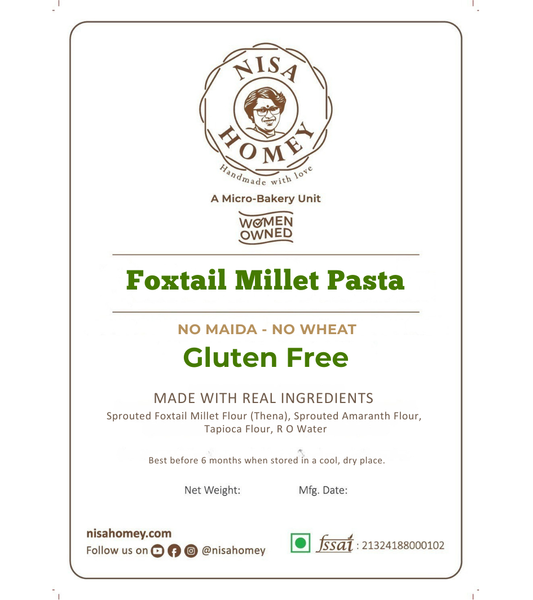 Foxtail Millet Pasta - Gluten Free Pasta