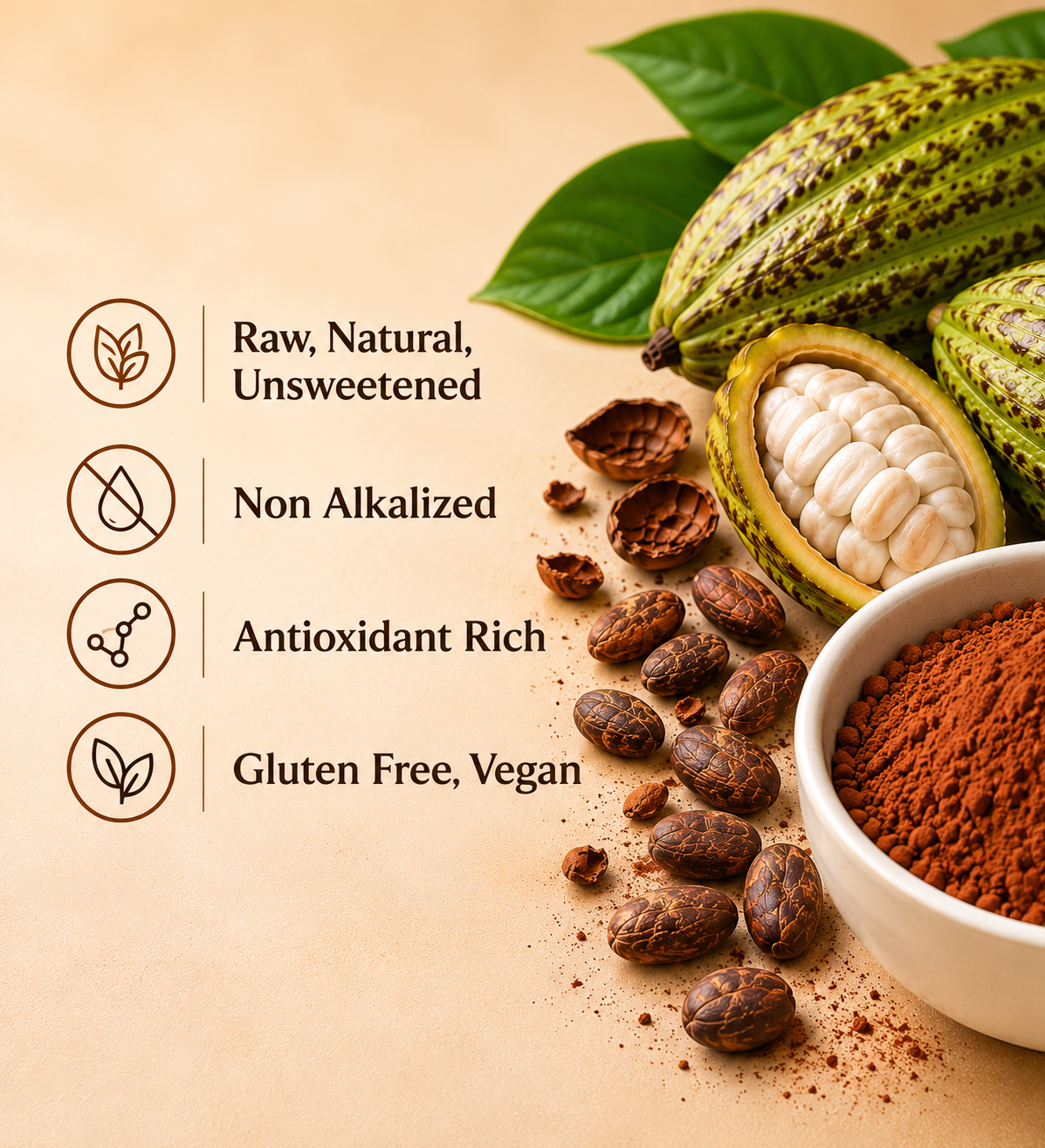 Raw Cacao Powder - Non-Alkalised - Raw - Vegan - Artisanal Indian Cacao - Single Origin