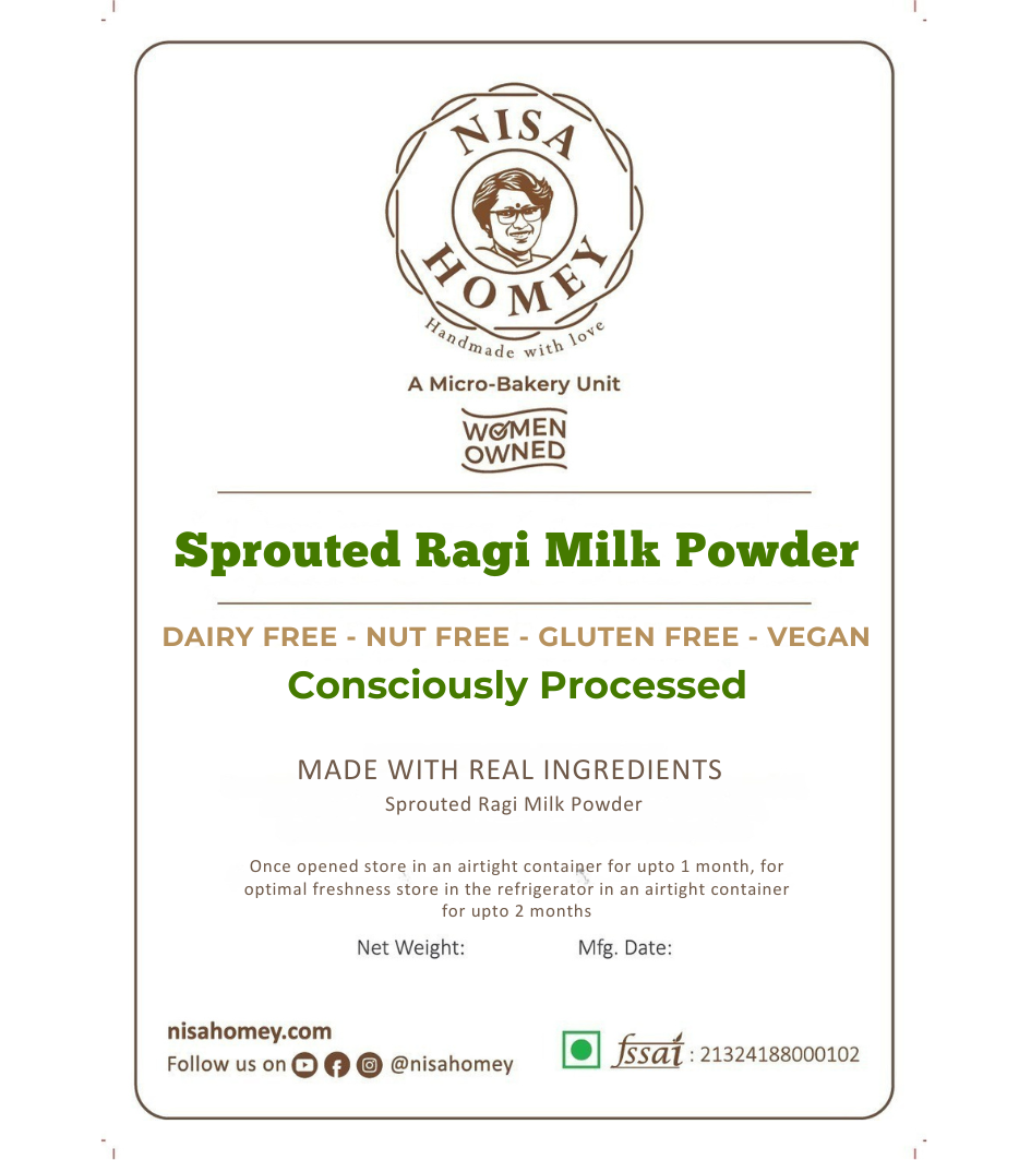 Sprouted Ragi Milk Powder - PCOS Friendly - Diabetic Friendly - Dairy Free Milk Powder