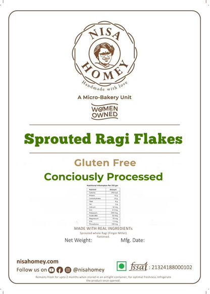 Ragi Flakes - Finger Millet Flakes (Sprouted)