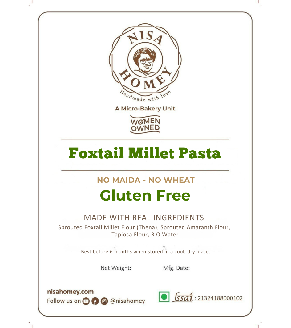 Foxtail Millet Pasta - Gluten Free Pasta