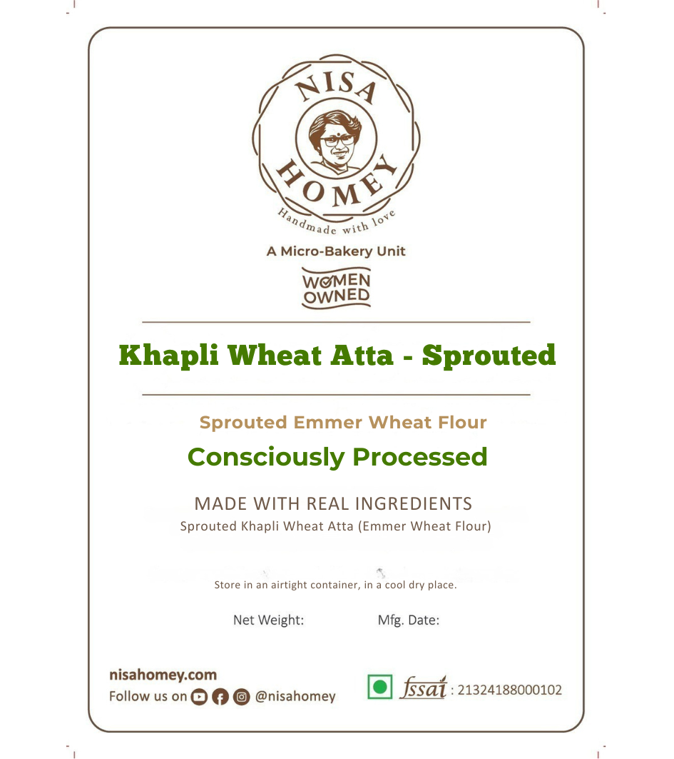 Khapli Wheat Atta (Emmer Wheat Flour) Sprouted