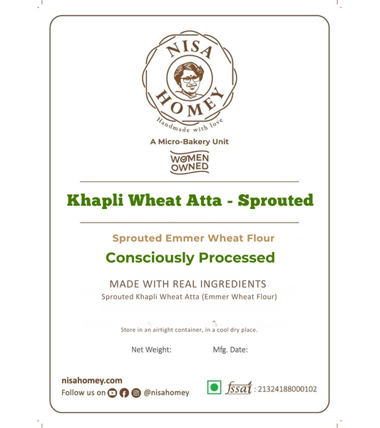 Khapli Wheat Atta (Emmer Wheat Flour) Sprouted