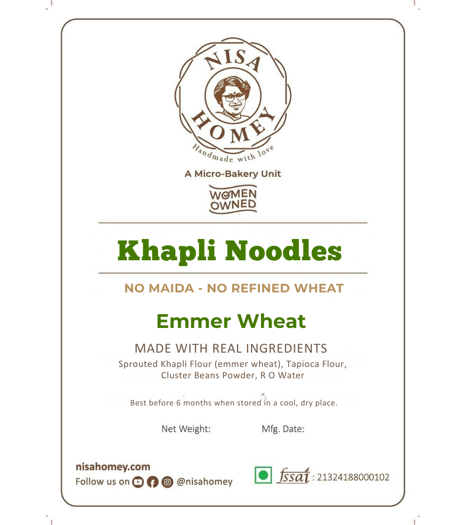 Khapli Wheat Noodles - Sprouted Emmer Wheat Noodles