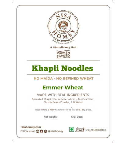 Khapli Wheat Noodles - Sprouted Emmer Wheat Noodles