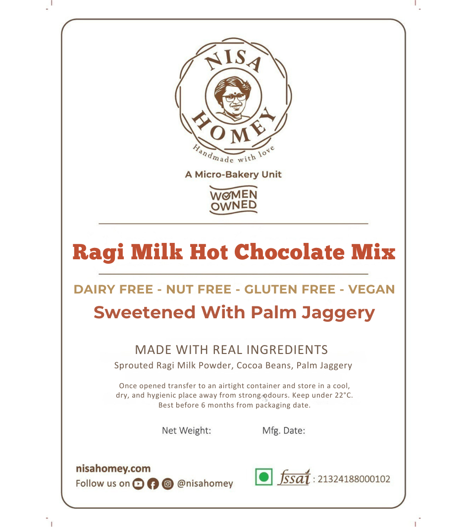 Ragi Milk Hot Chocolate Mix - PCOS Friendly