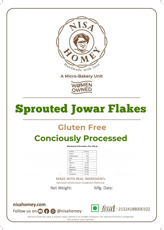 Jowar Flakes - Sorghum Flakes (Sprouted)